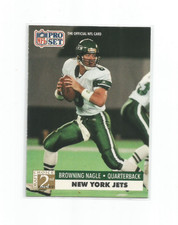 BROWNING NAGLE (New York Jets) 1991 PRO SET 2ND ROUND DRAFT ROOKIE CARD #763. rookie card picture