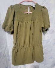 Women's Green Short Sleeve dress shirt