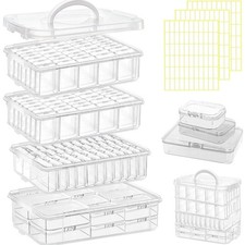 131pcs Bead Storage Container,4Tier-Bead Organizer Boxes And Craft Storage Bo...