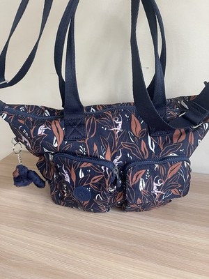 Kipling Rasha große Umhängetasche mit abnehmbarem Schultergurt Neu Affenblau