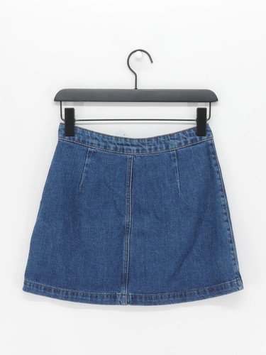 Topshop Damen Minirock UK 8 blau 100% Baumwolle kurz Mini - Bild 2 von 5