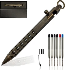 YUEZUDPO Bolt Action Pen, Solid Brass edc Pen Six-edge Pocket Metal Tactical ...