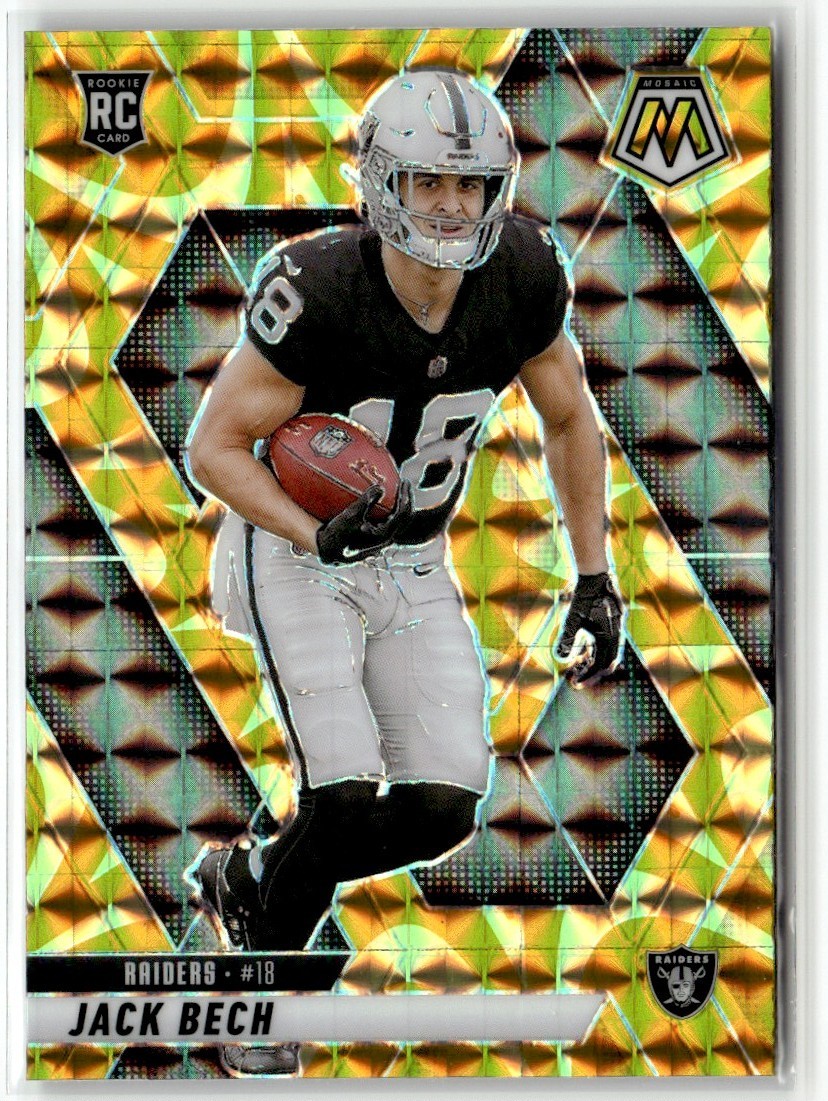 Jack Bech RC 2025 Panini Mosaic Reactive Yellow Las Vegas Raiders #349