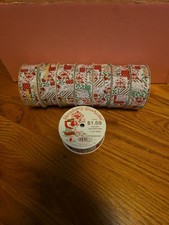 Vintage Strawberry Shortcake SSC White Patchwork Christmas Ribbon 8 Rolls 10 Ft