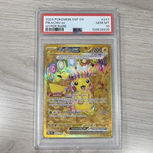 Pokémon Pikachu ex 247/191 Hyper Rare Holo Surging Sparks PSA 10 English