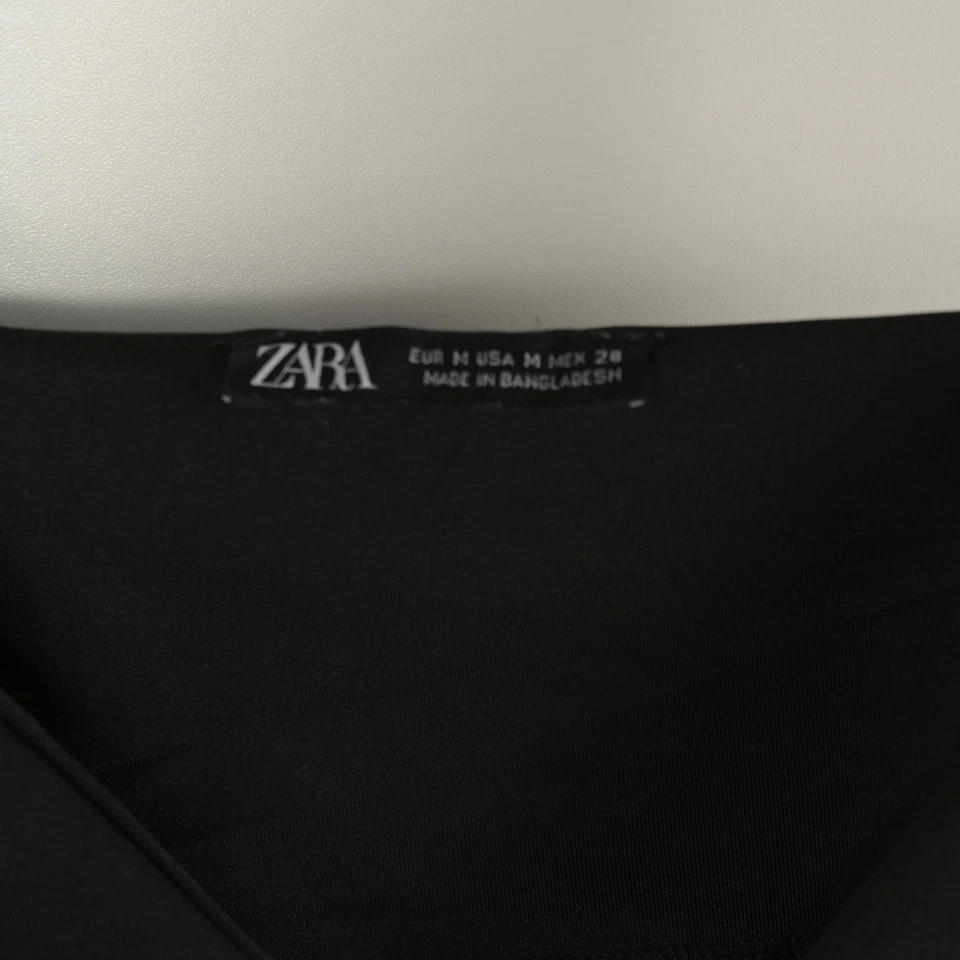 Женский пуловер Zara M. черный с атласным эффектом ремешок для спагетти полиэстер камзол - Изображение 3 из 4