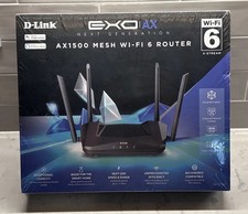 Next Generation D-Link EXO Black Mesh WiFi 6 Router AX1500 NEW SEALED