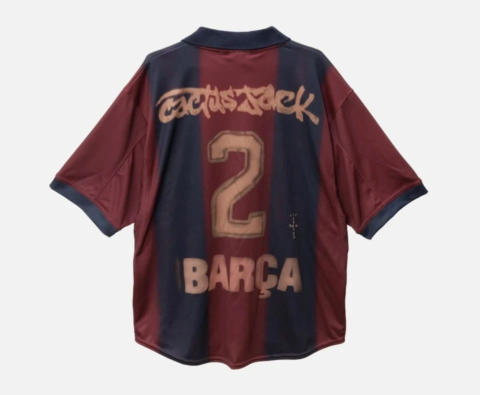 Camiseta FC Barcelona x Travis Scott (Cactus Jack) – Retro Oversize - Talla L - Imagen 2 de 4