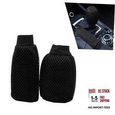 /Set Car Gear Shift Knob Cover  Car Handbrake Cover, Anti-Slip Car 2 PCS Black