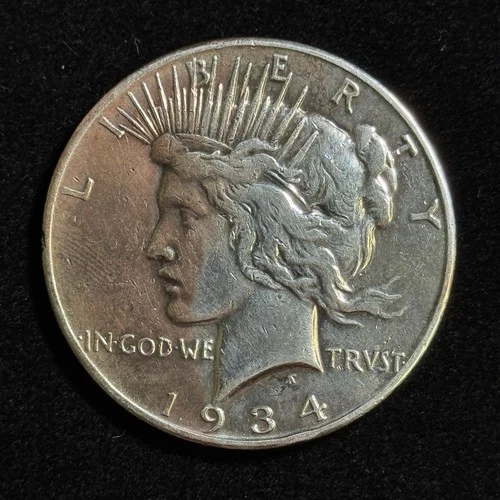 1934-S Peace Dollar AU+ 90% Silver – Cleaned & Toned, Key Rare Date, Start .99