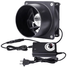 Small Axial Exhaust Fan 80Mm 12V DC Fan with AC Plug Dual Ball Bearings Air Fume