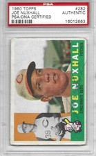 Joe Nuxhall Auto Signed 1960 Topps Baseball #282 PSA/DNA Authentic Cincinnati