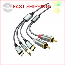 Lightning to RCA Cable Audio Aux Adapter,RCA to 3.5mm Cable USB C to 2 RCA Audio