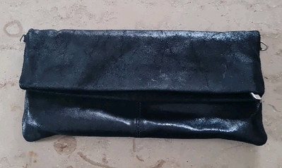 Clutch Tasche, schwarz leicht glänzend