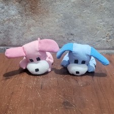 Vintage Shalom Small Dog Puppy Plush Stuffed Animal Set of 2