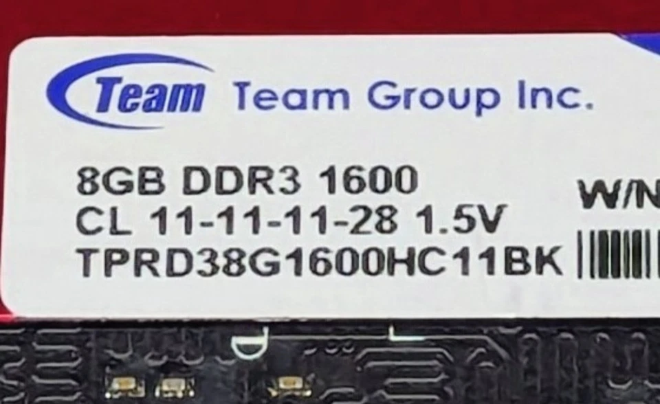 TEAM ELITE+ 8GB X1 DDR3 1600MHZ TPRD38G1600HC11BK DIMM GAMING RAM  - Image 4 of 4