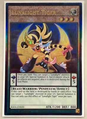 Lunalight Tiger 1st Edition Prismatic Ultimate Rare RA04-EN020 Yu-Gi-Oh