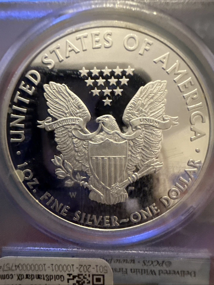 Etiqueta First Strike 2010 W Proof Silver Eagle graduación profesional PR70 DCAM bandera Foto 4 de 4