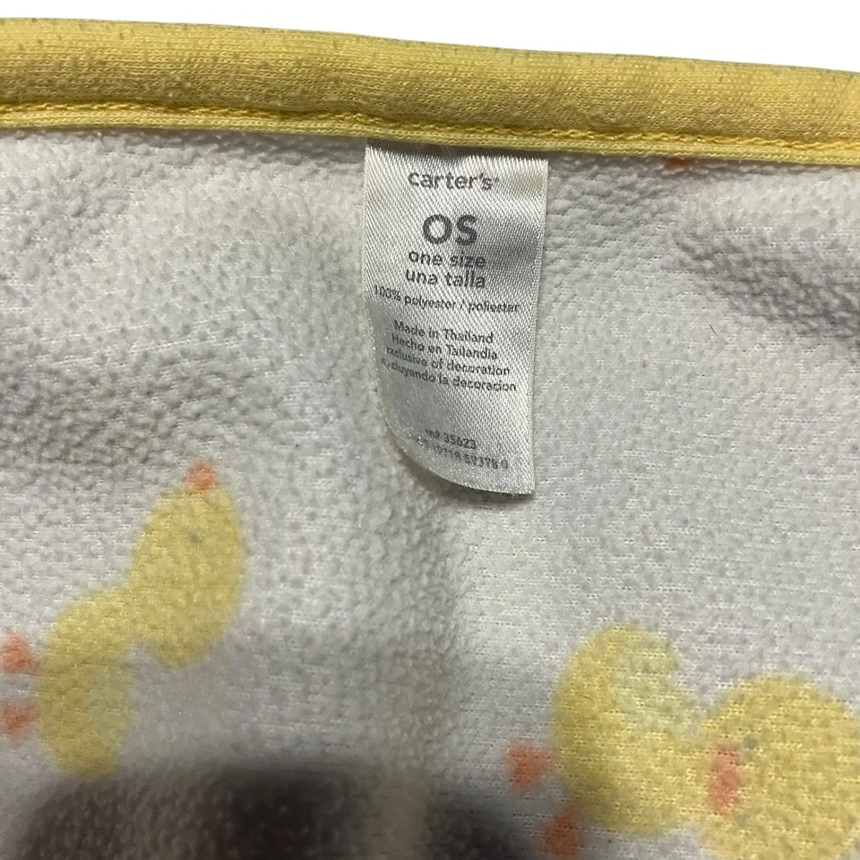 Vtg Y2K Carters Microfleece Micro Fleece Baby Blanket White Duck Star 26x32” - Image 4 of 4