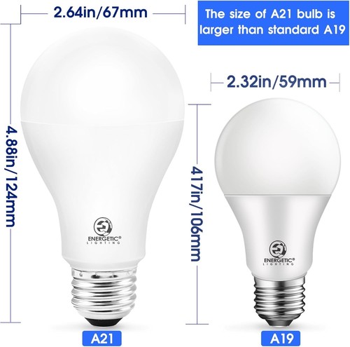 A21 LED Bulbs 150 Watt Equivalent - Bright Soft White Light, 2-Pack - Picture 11 of 11