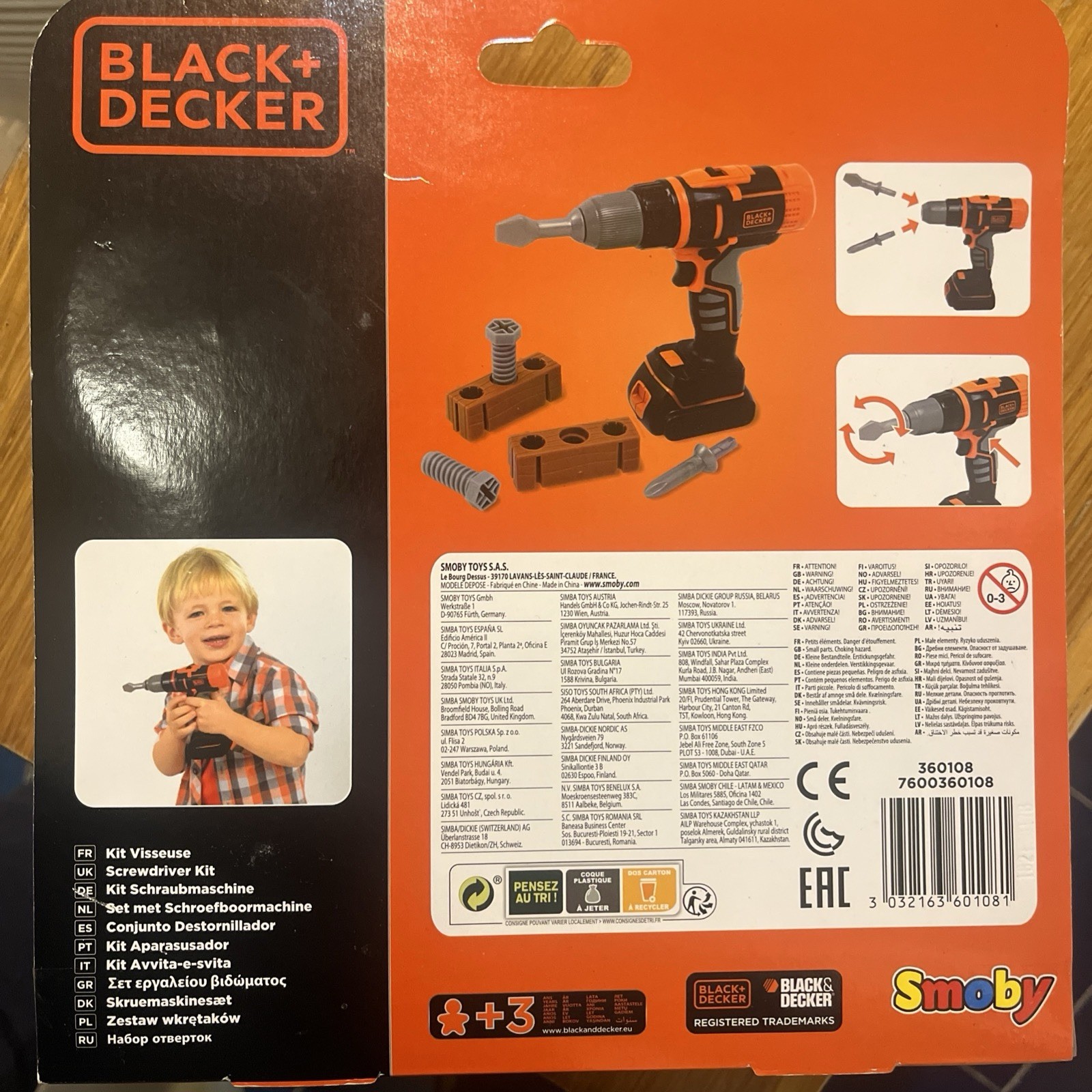 🎰TRAPANO GIOCATTOLO per Bambini BLACK & DECKER +3anni Smoby foto 3