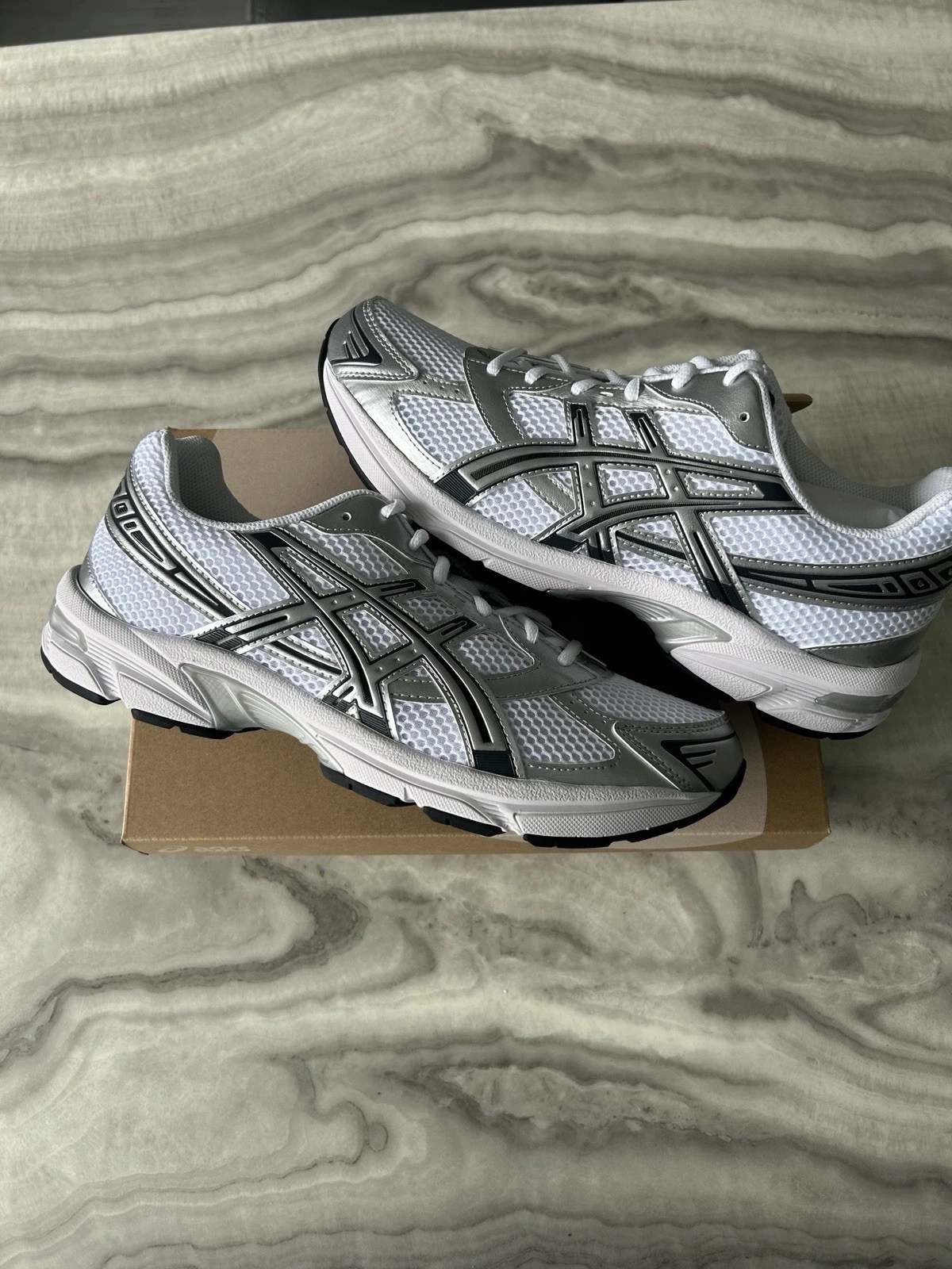 Asics Gel 1130 Bianco Argento Puro Taglia UK 8 5 1201B020 100 Nuovo ✅