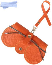 Soft Leather Sunglasses Bag, Portable Leather Glasses Case Holder Sunglasses Pou