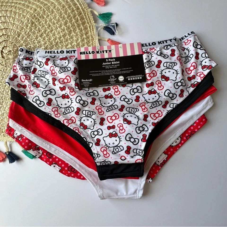 Paquete de 5 bragas de bikini para mujer Hello Kitty multicolor XL NUEVAS Foto 2 de 2