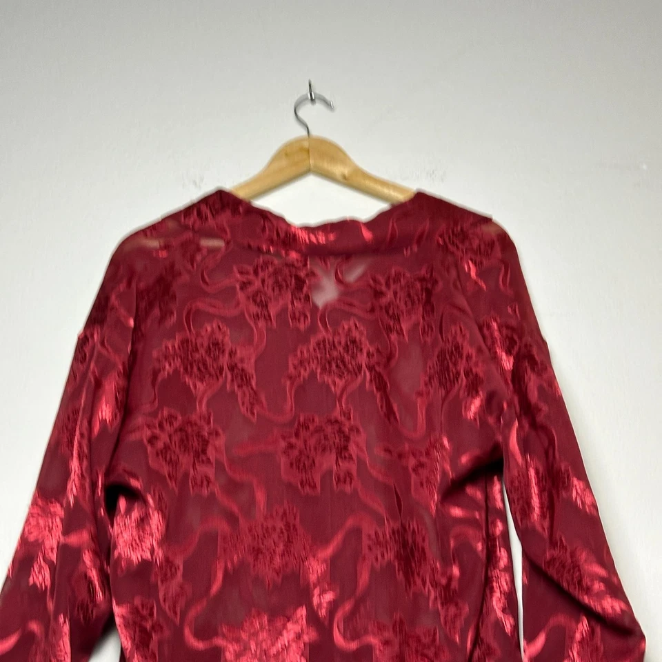 De Colección Victoria Secret Etiqueta Dorada Floral Abotonada Camisón Camisa Pijama Mujeres M Foto 3 de 4