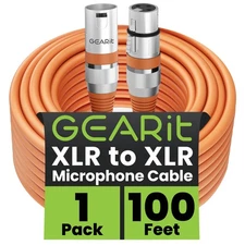 XLR Male to Female Microphone Cable 100ft - Balanced Shielded for Studio