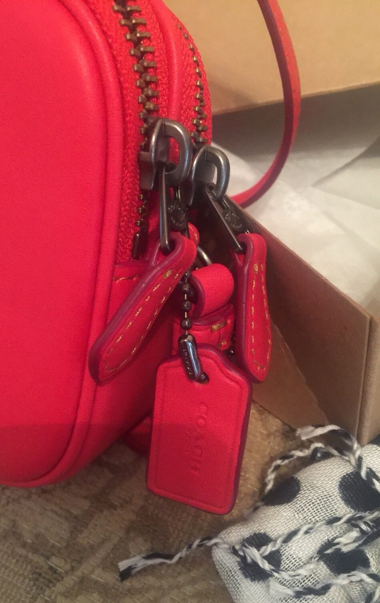Disney X Coach Mickey Crossbody Pouch In Red Calf Leather | eBay