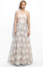 NEW ELIZA J  FLORAL STRAPLESS BRIDAL DRESS GOWN SIZE 4 $398 WEDDING NORDSTROM