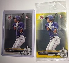 2017 BOWMAN 1st LUIS ALMANZAR BP8 + UNOPENED RETAIL PACK WITH ALMANZAR SHOWING !