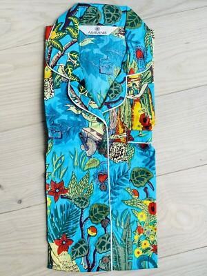 Turquoise Frida Kahlo Short Pj Set Cotton Shirt &Pj SetW/Pocket Night Wear Dress