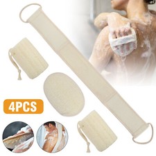 4 X Natural Loofah Luffa Exfoliating Bath Body Shower Sponge Brush Back Scrubber