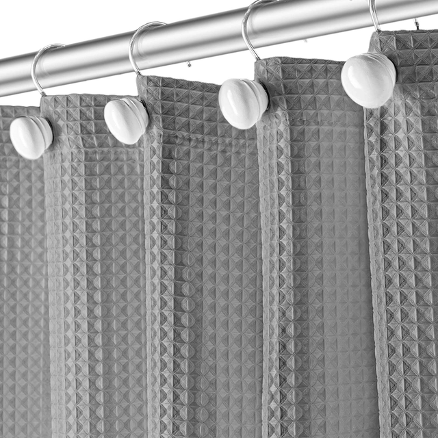 Creative Scents Waffle Fabric Shower Curtain Gray ...