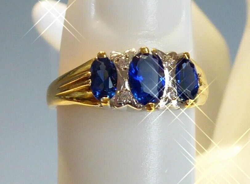 Solid Silver Vermeil Victorian Style Ring - image 1