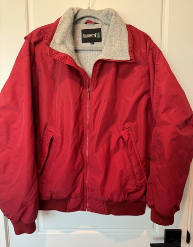 Vintage FIELDMASTER 90s Red Nylon, Fleece Lined Coat Jacket Size Large 42-44 L