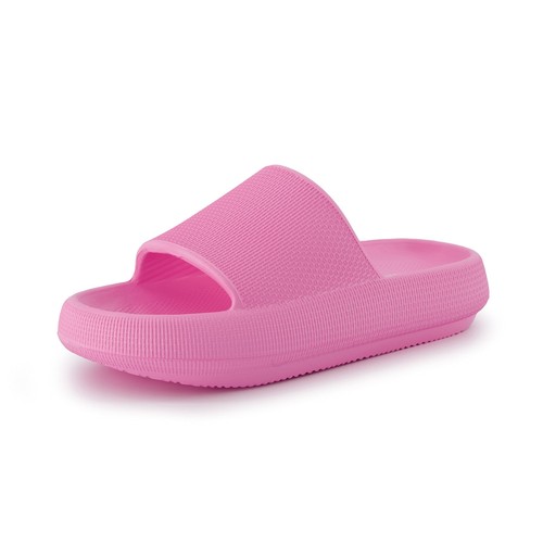 CUSHIONAIRE Feather Slides – Comfortable Cloud Cushion House Slippers for Women,