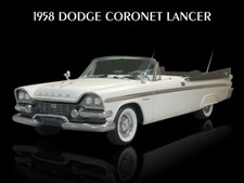 1958 Dodge Coronet Convertible In White Metal Sign 12x16 Ships Free