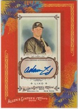 2010 Topps Allen & Ginter 3 card lot-Roberts, Nolasco, Lind-Relics/Auto-Blue Jay