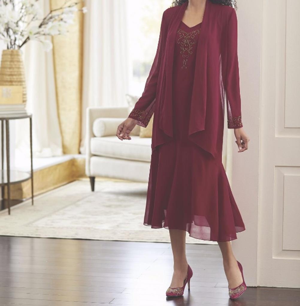 Mother of Bride Groom Women's Wedding evening formal Guest Jacket dress  plus 3X