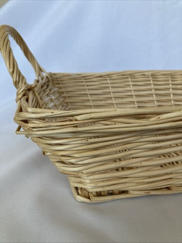 Wicker Tray Basket with Handles Rectangular 18 x 12.5 x 4" Natural Color - Picture 10 of 22