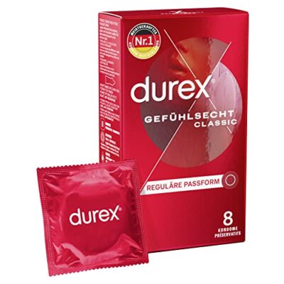 Durex Gefühlsecht Classic Kondome   reguläre Passform (8 Stück)