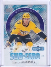 Egor Afanasyev, Nashville Predators 2023-24 UD Ice Sub-Zero Rookie  /799 #SZ-39