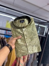 Men  s Traditional Wear, Chainstitch Thread Work  Digital Print With Soft Silk