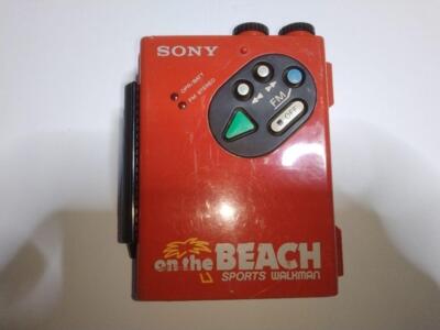 Sony Walkman Beach Sports WM-F5 Cassette Player Red Color Good