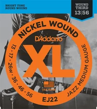 10 Sets D'addario EJ22 Nickel Wound 3rd Jazz Medium 13-56 Guitar Strings