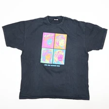 ASA Art Exhibit 2003 Psychedelic Flower Power Female Anvil Black T Shirt XL