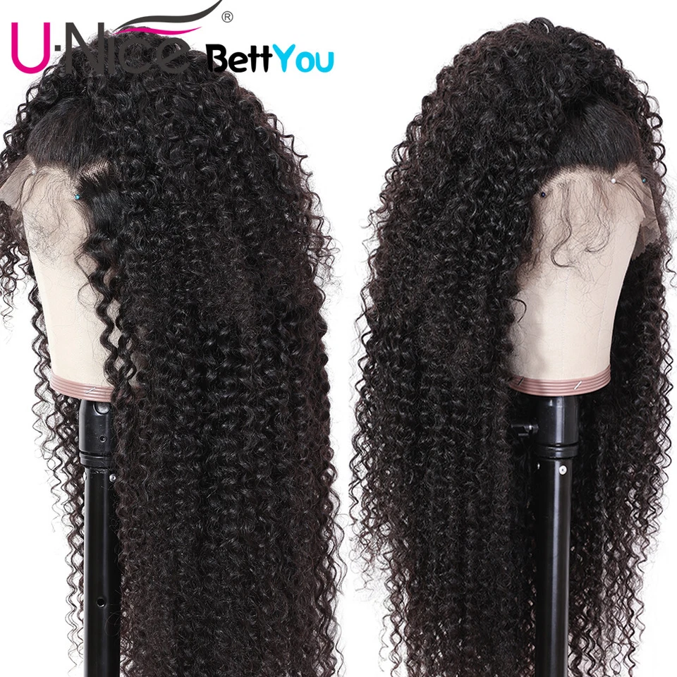 Парик UNice малазийский кудрявый 13x4 парики с кружевной передней частью из натуральных человеческих волос для черных женщин 18 дюймов США - Изображение 4 из 4